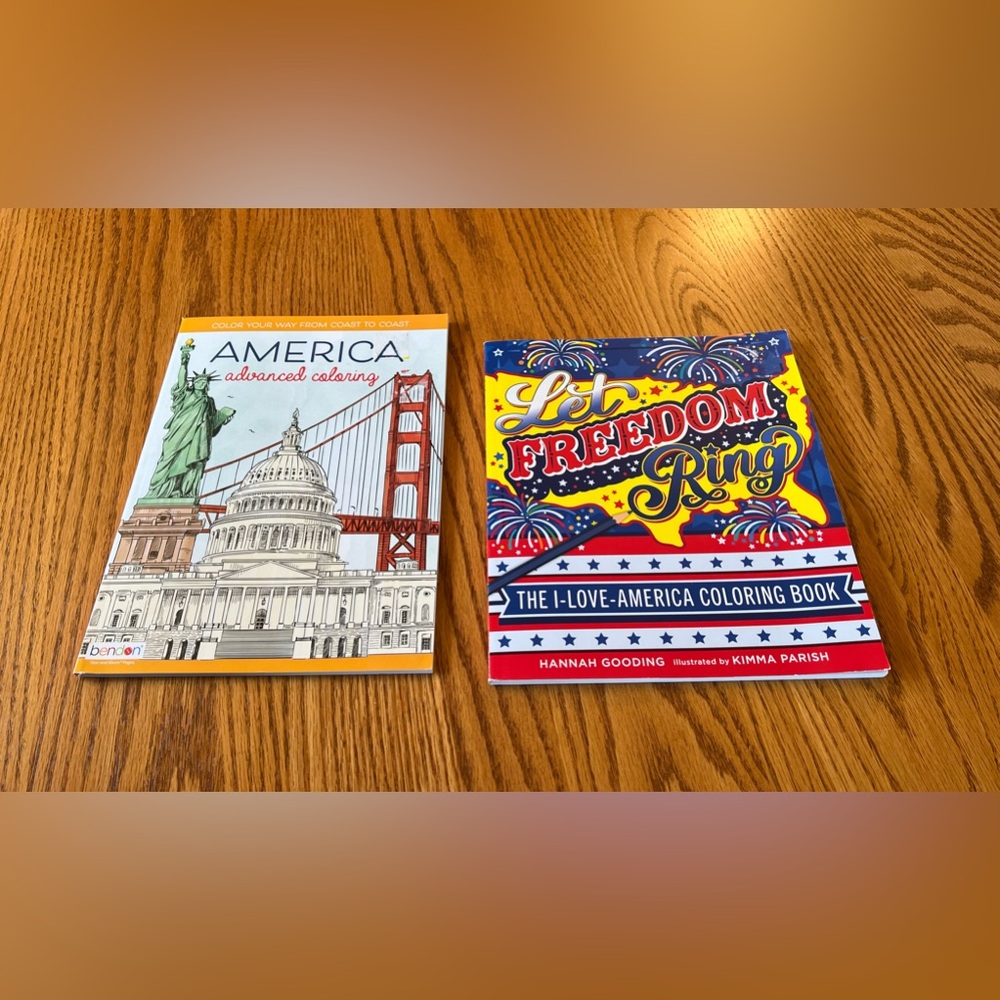 NWT Let Freedom Ring & America Adult Coloring Books